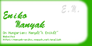 eniko manyak business card